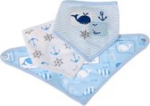 slabbetje Bandana junior textiel blauw 3-delig