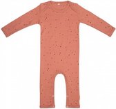 jumpsuit Dots junior katoen terracotta/zwart maat 62