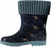regenlaarzen junior rubber/textiel blauw maat 25