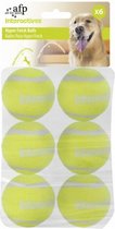 hondentennisballen 5 cm rubber/vilt geel 6 stuks