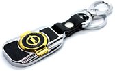 Sleutelhanger Opel Goudkleurig | Leer, Metaal | Karabijnsluiting | Keychain Opel Color Gold