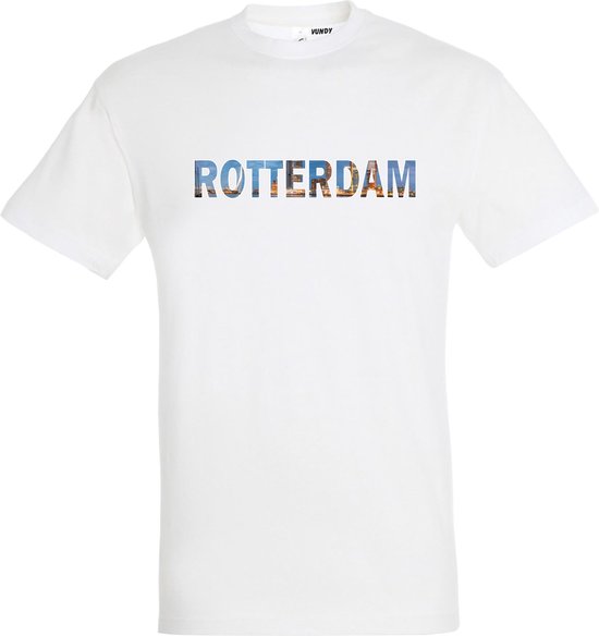 T-shirt ROTTERDAM | Rotterdam skyline | leuke cadeaus voor mannen | Wit | maat XS