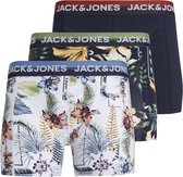 JACK & JONES JACWYATT FLOWERS TRUNKS 3 PACK LN Heren Onderbroek  - Maat M