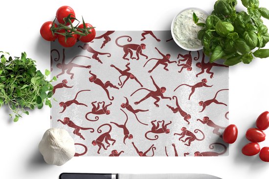 Planche à découper en Verres - 39x28 - Motifs - Jungle - Singe - Animal - Planches à découper en Glas