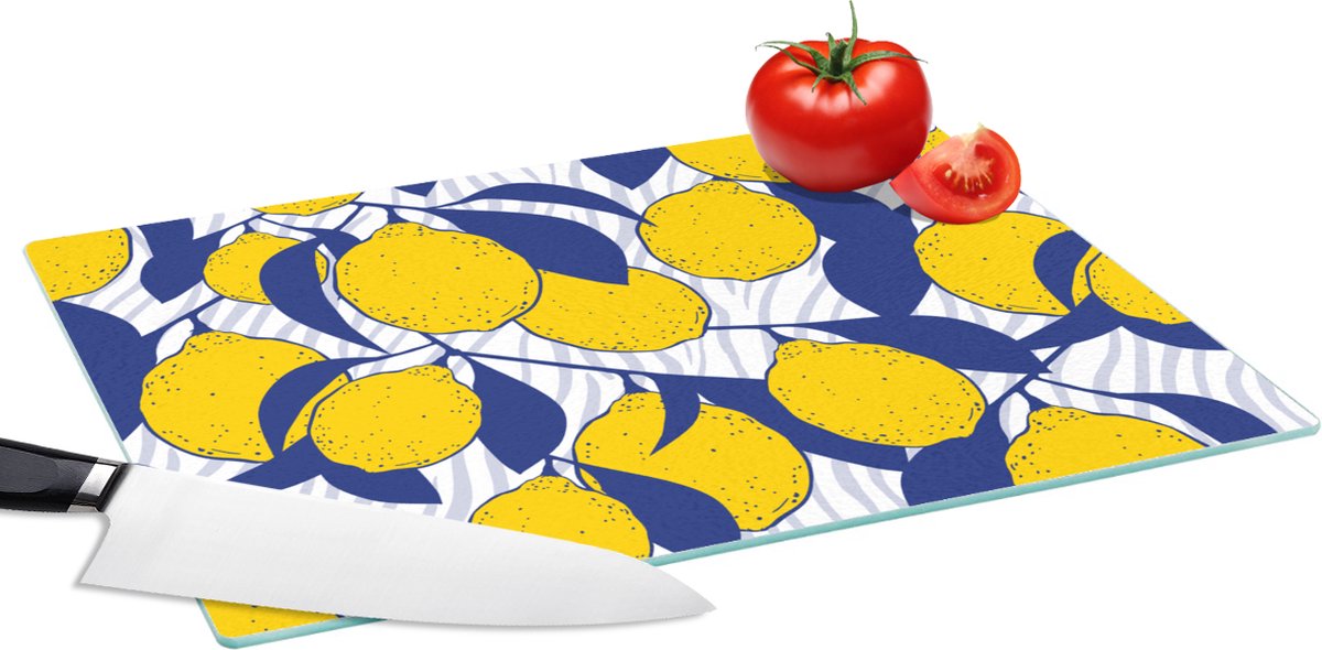 Glazen Snijplank - 39x28 - Citroen - Zebra - Fruit - Patronen - Snijplanken Glas