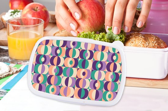 Boîte à pain Wit - Lunch box - Boîte à pain - Motif - Géométrie - Rétro - 18x12x6 cm - Adultes
