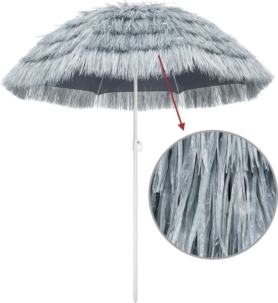 Kingsleeve Parasol Hawaii 160 cm – Verstelbaar Kantelbaar - Grijs - Kingsleeve