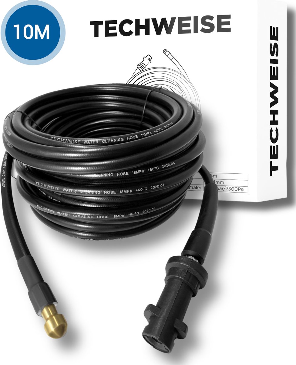 Tuyau Haute Pression 20m 5800 PSI - Compatible Kärcher K2-K7, Lavor, Bosch - Kit Avec Buses Rotatives, Adaptateurs Et Gants