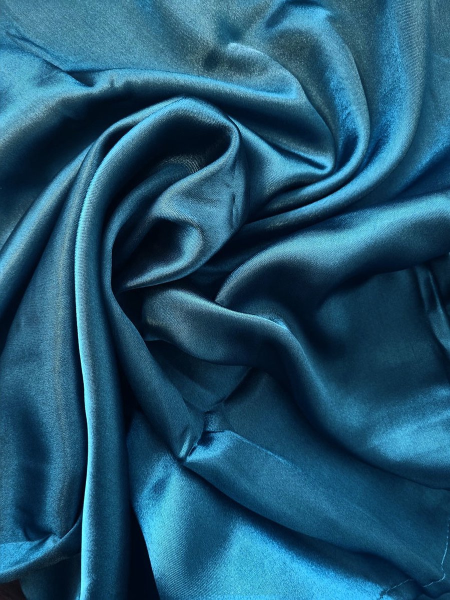 Beauty Silk Satijnen Hoeslaken Petrol Blue 140 x 200 cm