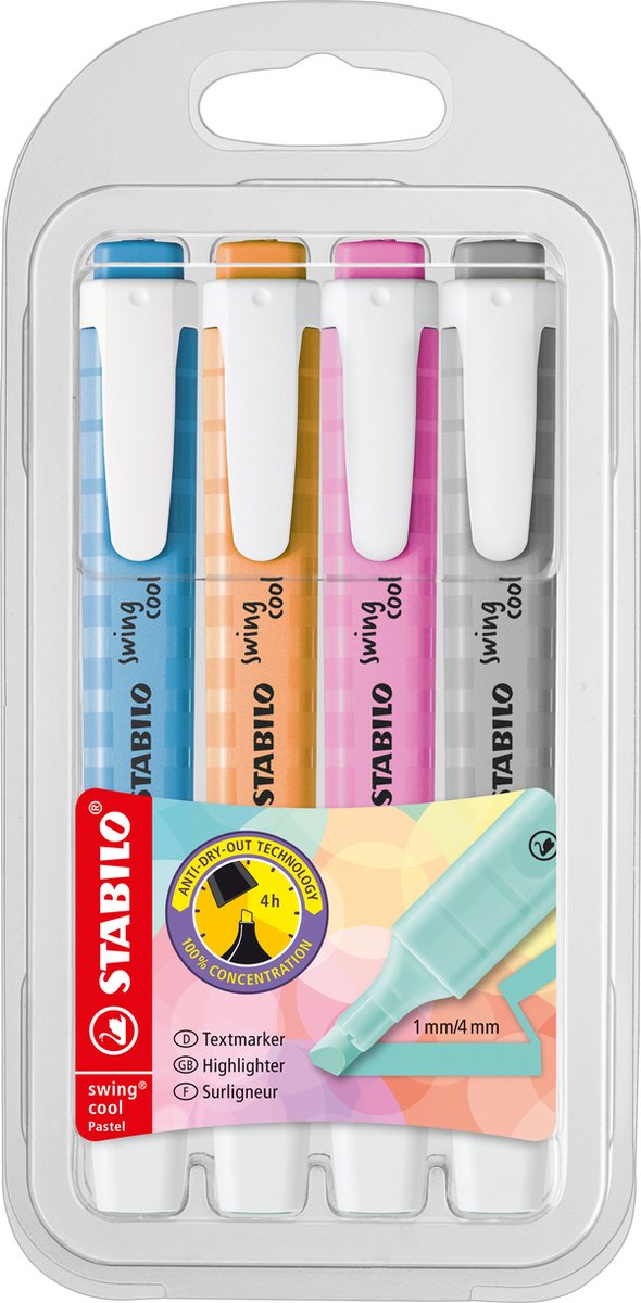 STABILO swing cool Pastel - Surligneur - Perfect pour les Bébé en route -  Trousse à