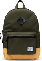 Herschel Heritage Youth - Ivy Green/Saffron | Rugzak voor Kids 5-7 jaar - 16L opbergruimte, een veilige plastic rits, naamlabel aan de binnenzijde, vakjes voor een flesje & steunband aan bors