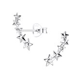 Joy|S - Zilveren ster oorbellen - 5 sterren - kristal - 5 x 15 mm