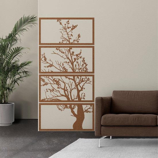 Décoration murale | Arbre de vie / Arbre de Life  | Métal - Art mural | Décoration murale | Salle de séjour |Bronze| 60x120 cm