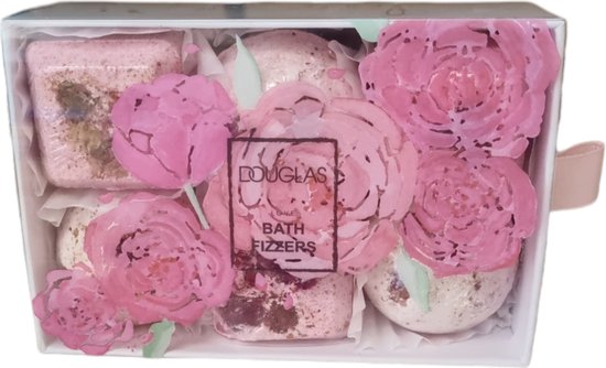 Douglas Gift Set - Cadeau set van 6 rozen Badbommen - Badbruisballen - Echte rozen bladeren - 6 Stuks - Bath Fizzers - Geschenk Set