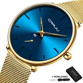 Horloges voor Mannen Heren Horloge Dames Horloge Watch – Jongens Meisjes Horloges – Goud Blauw - Litts®