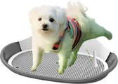 Homepuppy Puppy training pads - hondentoilet - Trainingsblokhouder/trainingsbak met zijkanten - geen spatten - rooster voor droge poten - houder pad 57 x 42 cm - voor puppy & hond - Grijs