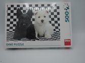 Dino puzzel Puppies zwart wit , 500 stukjes