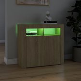 Dressoir met LED-verlichting 80x35x75 cm sonoma eikenkleurig