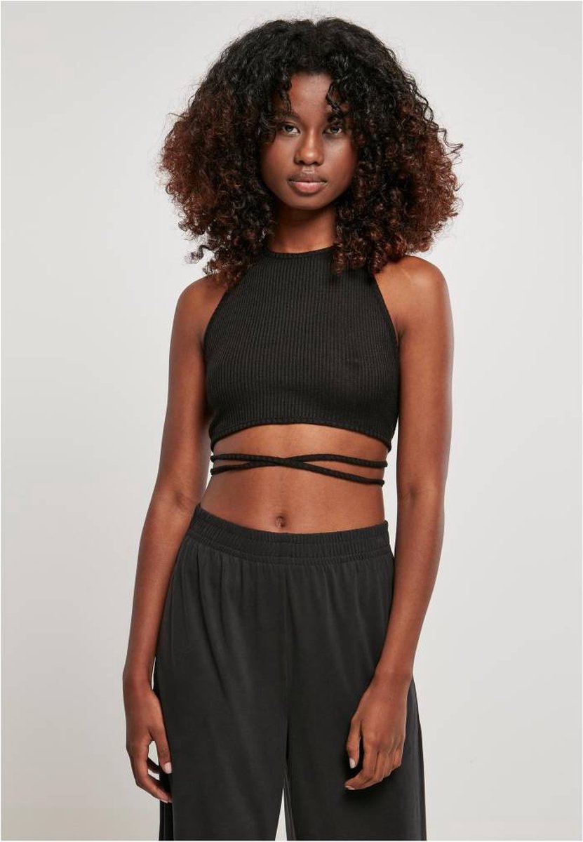 Urban Classics Rib Trapeze Crop top 5XL Zwart