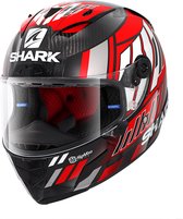 SHARK RACE-R PRO CARBON ZARCO SPEEDBLOCK Motorhelm Integraalhelm Carbon Rood Wit - Maat XL