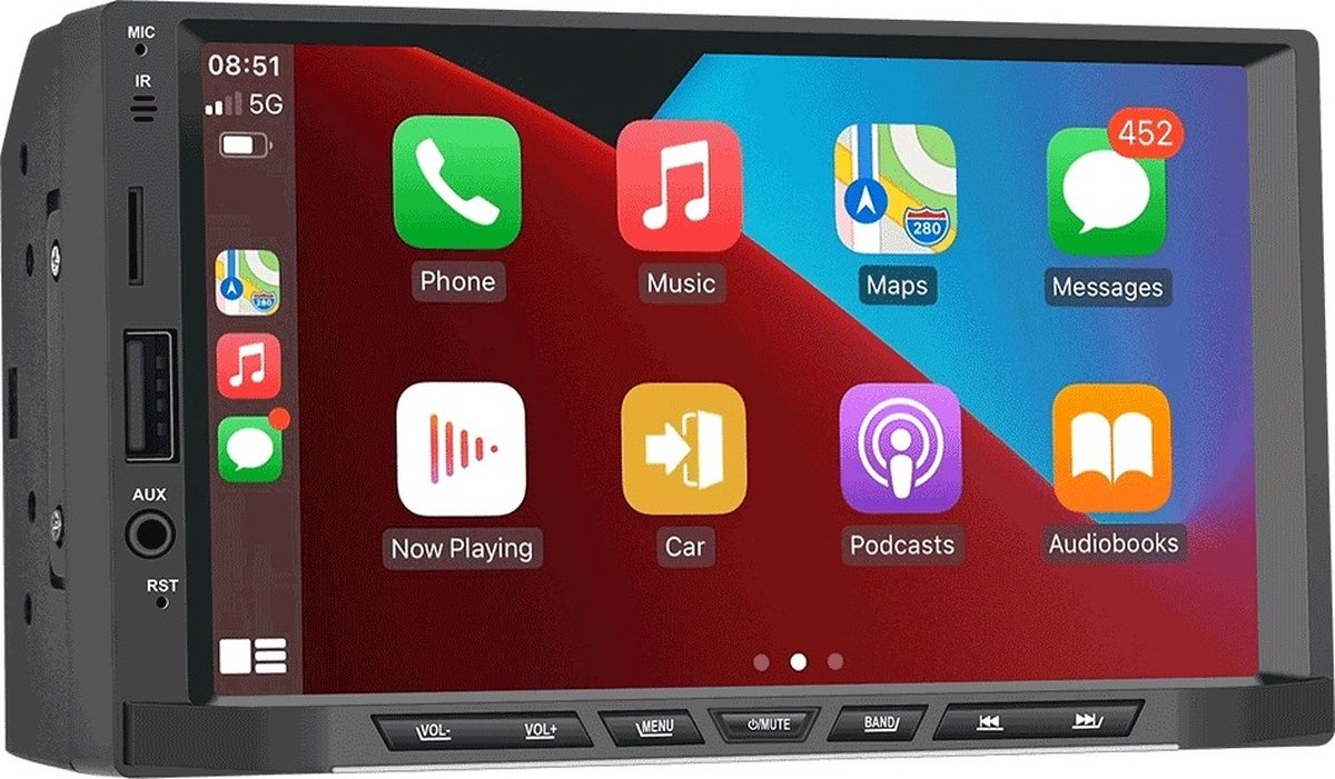 TechU™ Autoradio AT24 – 2 Din 7” Touchscreen Monitor – Bluetooth & Wifi – Handsfree bellen – FM radio – USB
