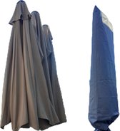Housse de parasol pour Double Parasol - Silvergrey - 250x55x60 cm - Housse de parasol 3 têtes - DIAMOND