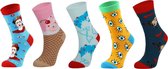Dames Surprise Sokken Set | Kleurrijke Print Sokken Set | Random | Naadloos | 37 - 41 | 5 Paar