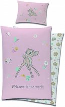 dekbedovertrek Bambi junior 100 x 135 cm katoen roze