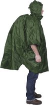 poncho met hoes nylon groen one-size