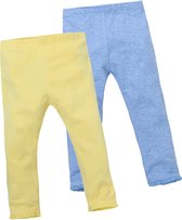 Minikidz - 2-pack Meisjes Leggings - Geel & Blauw - Maat: 98-104