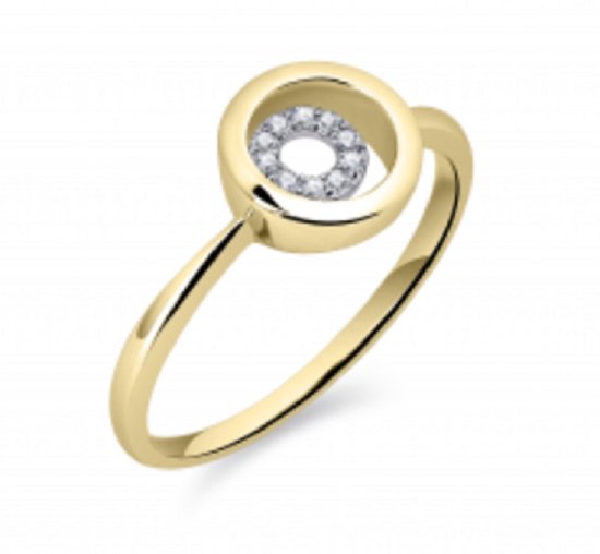 Schitterende 14 K Gouden Ring met Zirkonia's mm.