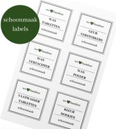 We love Bamboe - Set van 6 voorraadlabels voor voorraadpotten - Schoonmaak stickers voor voorraad potten - 7,5 x 7,5 cm - Nederlandse etiketten