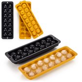 Blumtal Bollen IJsblokjesvorm - 2 x 14 IJsblokjes - Hoogwaardig Siliconen - 28 Stuks - 3 cm - Zwart / Geel