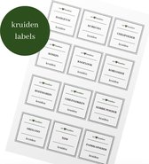 We love Bamboe - Set van 12 kruiden stickers voor kruidenpotjes - Kruiden etiketten & Kruiden labels - Kruiden etiket labels 5 x 5 cm - Kruidenlabels voor potjes van 250 ml - Voorbedrukte Ned