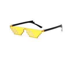 Freaky Glasses - Thug Life bril - Festivalbril - 6 Pixels - Deal with it - Feest - Meme - Glasses - geel