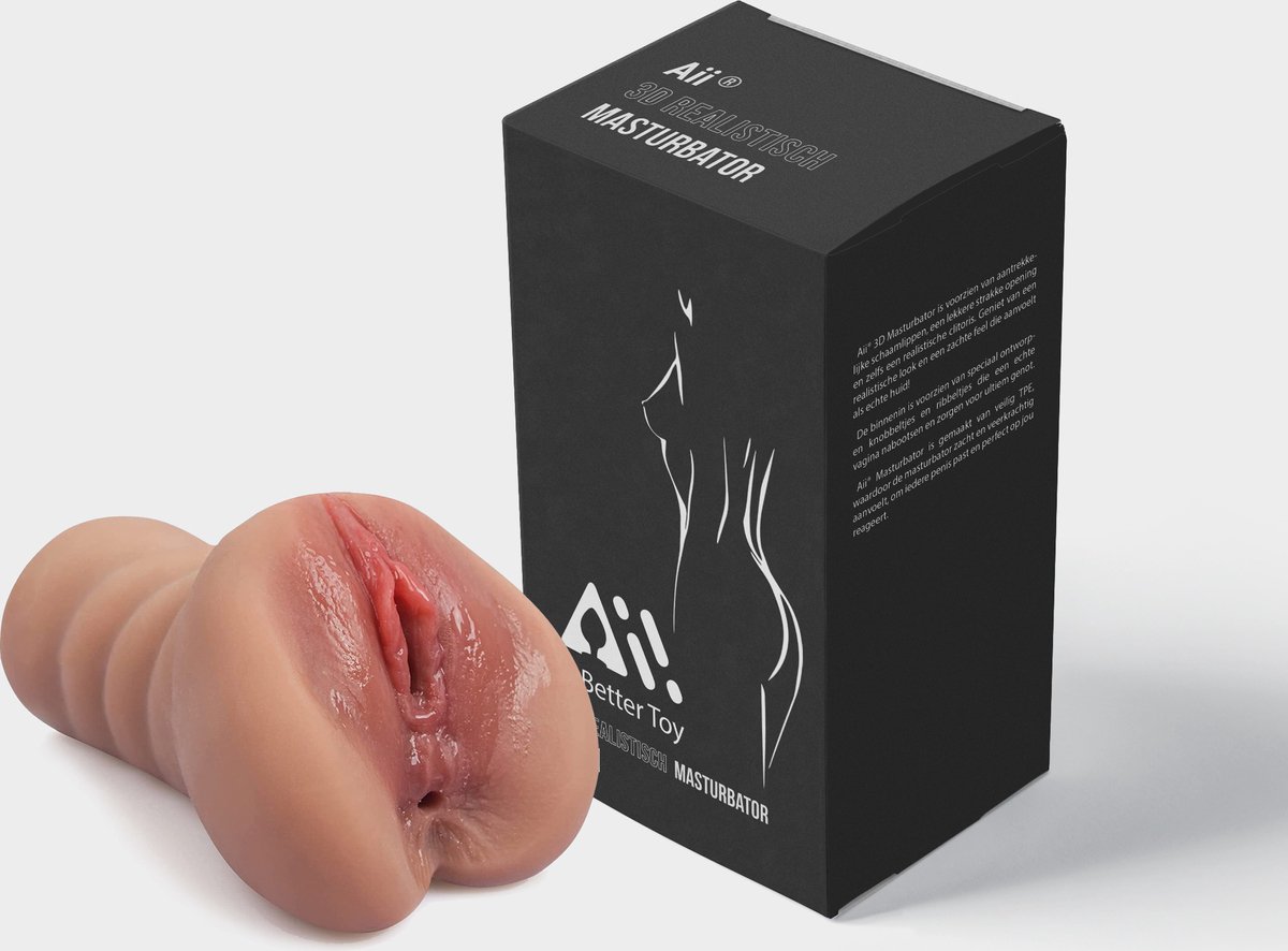 Aii 3D Realistisch Masturbator + Gratis cleaning Bulb en Opbergtas