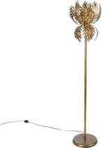 QAZQA botanica - Retro Vloerlamp | Staande Lamp - 1 lichts - H 170 cm - Goud/messing -  Woonkamer | Slaapkamer | Keuken