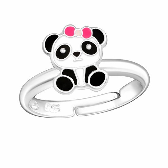 KAYA Sieraden | Zilveren Kinderring 'Panda'