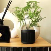 QOME Kyara - bloempot - plantenpot - designer - mat zwart - 15cm