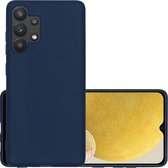 Hoes Geschikt voor Samsung A13 4G Hoesje Cover Siliconen Back Case Hoes - Donkerblauw