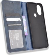Mobigear Telefoonhoesje geschikt voor Motorola Moto E20 Hoesje | Mobigear Sensation Bookcase Portemonnee | Pasjeshouder voor 3 Pasjes | Telefoonhoesje voor Pinpas / OV Kaart / Rijbewijs - Blauw