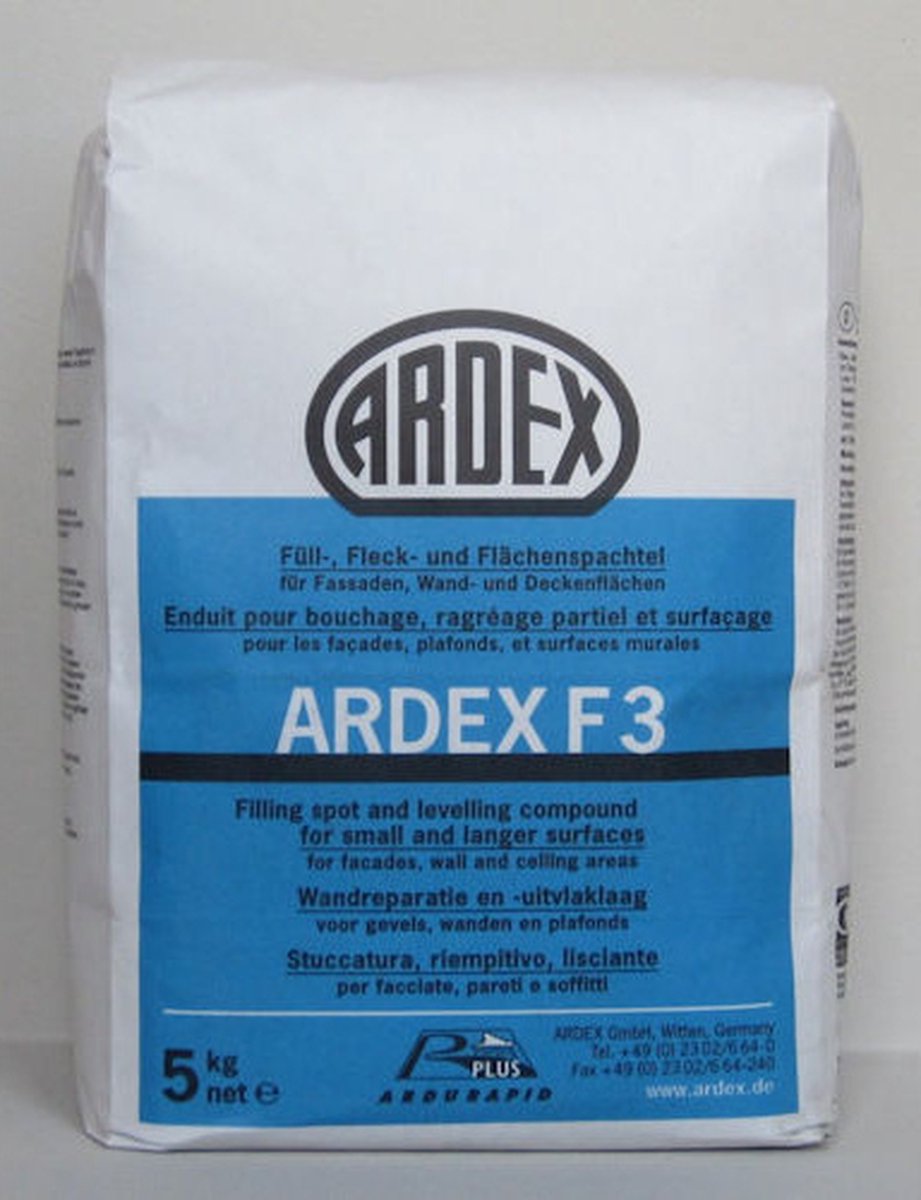Ardex F3 - Wandreparatie en egalisatieprodukt - 5 kg - Wit