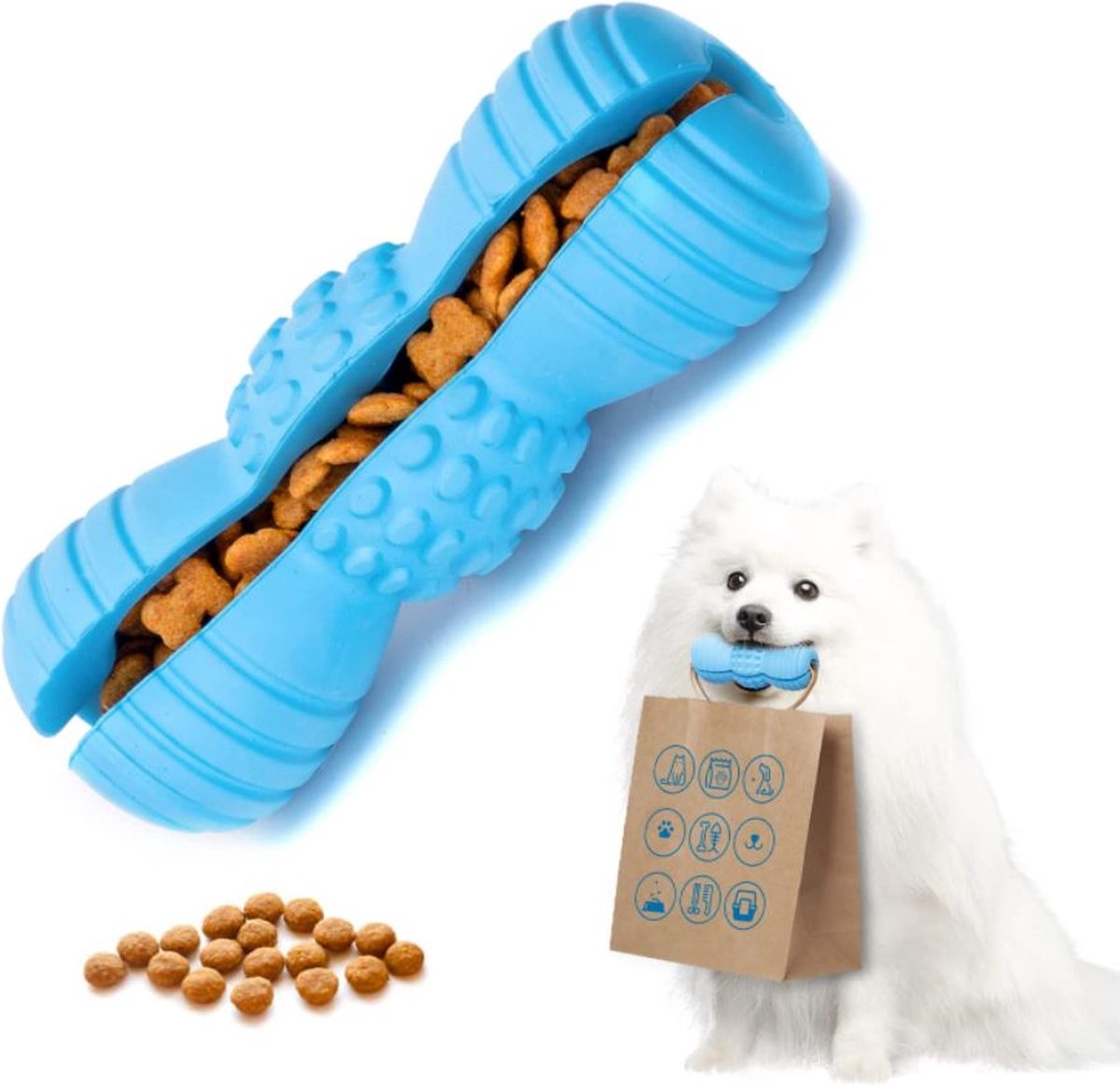 Nobleza Honden speelgoed - Puppyspeelgoed - Apporteerspeelgoed - Intelligentie speelgoed hond - Honden snackspeelgoed - Blauw