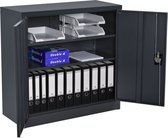 Kantoorkast Molise met slot sleutels 90x40x90 cm donkergrijs