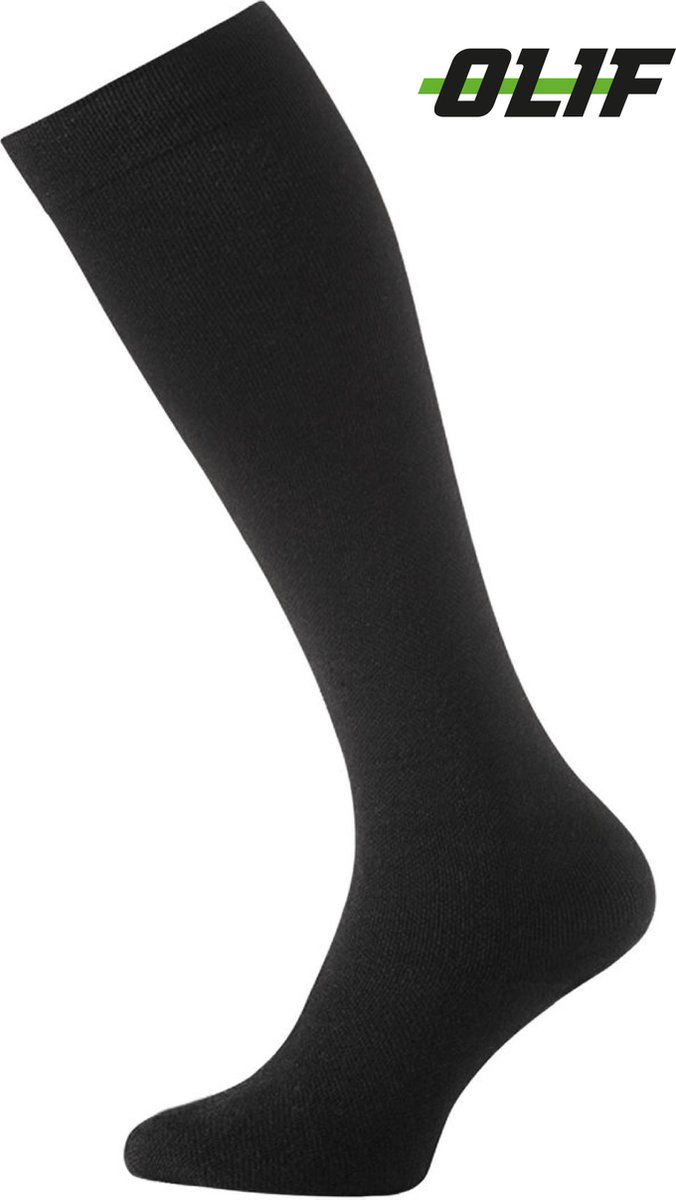 Olif compressie sokken - Compressie kousen - Vliegtuig sokken - Steunkousen - Unisex - Zwart - Maat 39-42
