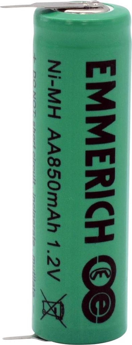 Emmerich AA8502PF Speciale oplaadbare batterij AA (penlite) U-soldeerpinnen NiMH 1.2 V 850 mAh