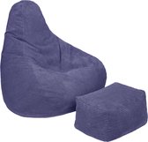 Volwassen Highback Zitzak Stoel Corduroy Stof Indoor Woonkamer Gaming Zitzak Ligstoel met Ergonomisch Ontwerp met voetbankje