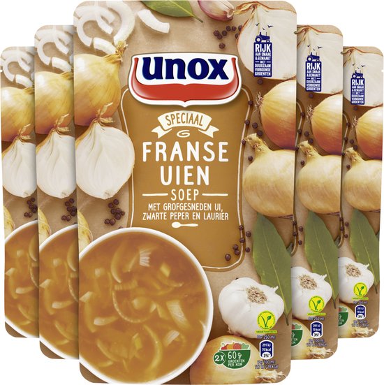 Unox soep Speciaal Franse Uien 5 x 570 ml voordeelverpakking bol