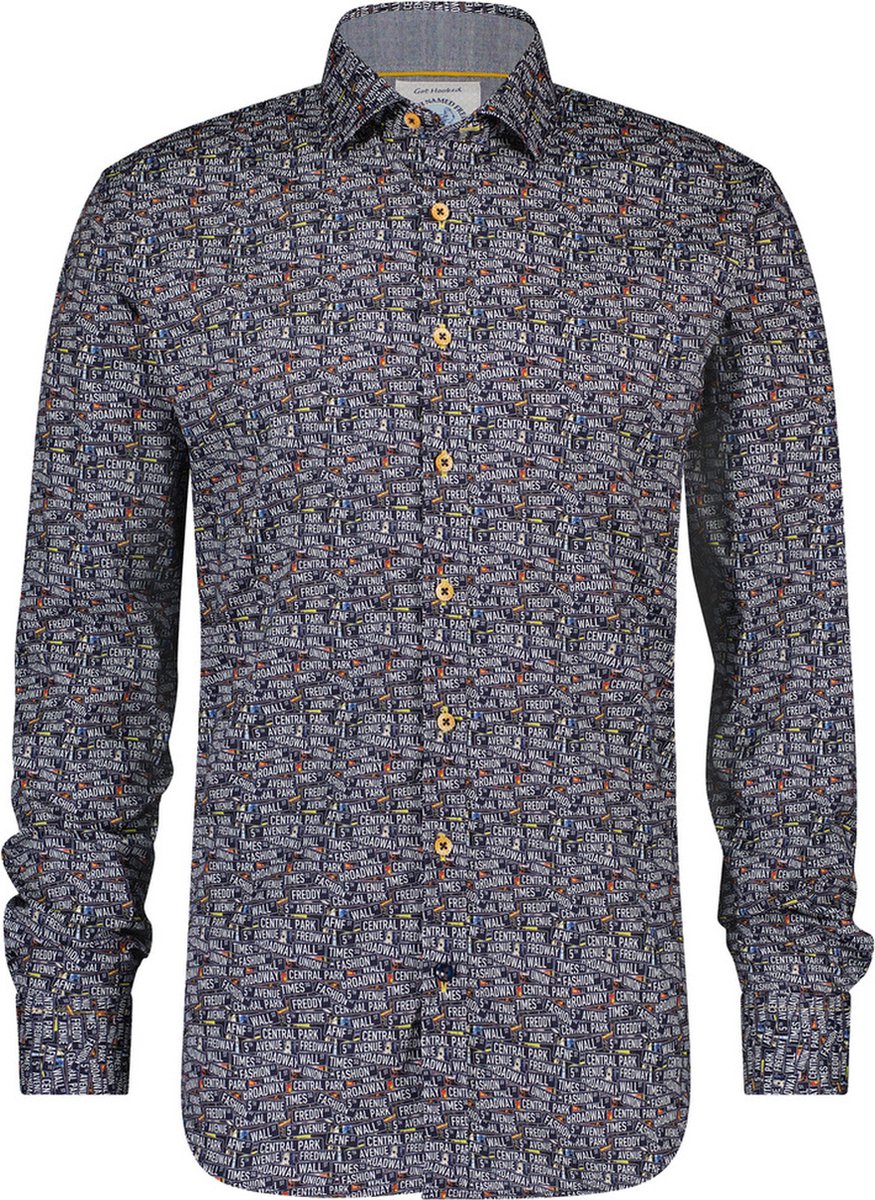 AFNF | Shirt NY Street Signs F Classics | Heren | Blue multicolour | | S