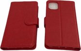iPhone 11 Rood Stevige Portemonnee Wallet Case - Pasjeshouder - boek Telefoonhoesje Kunstleer - Book case - 2x Gratis Screen Protector